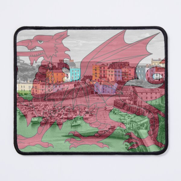 Item preview, Tenby Town Houses With Welsh Flag designed and sold by Paul Thompson Photography.