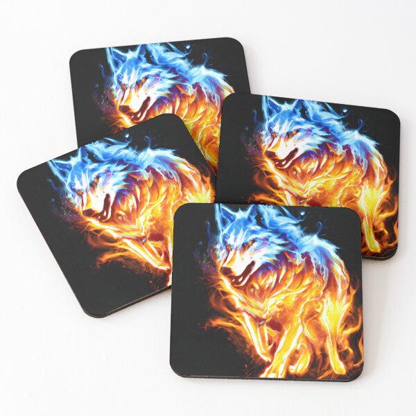 Item preview, AI Generated Art, Fire Wolf Colourful Ink Drawing 9 designed and sold by ACC .
