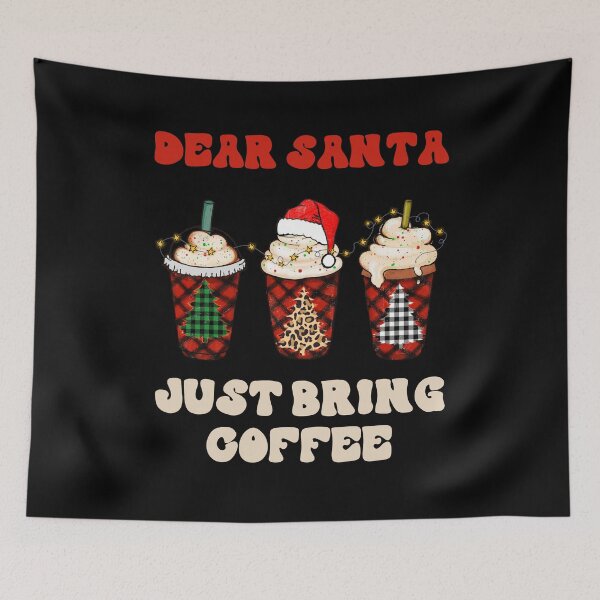 Item preview, Dear Santa Just Bring Coffee Buffalo Plaid Christmas designed and sold by RockBeeDesigns.