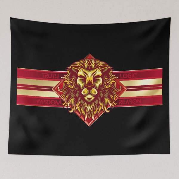 Item preview, Truth Logic Wisdom Reason Red GoldKing Lion designed and sold by Yiorgos Designs.