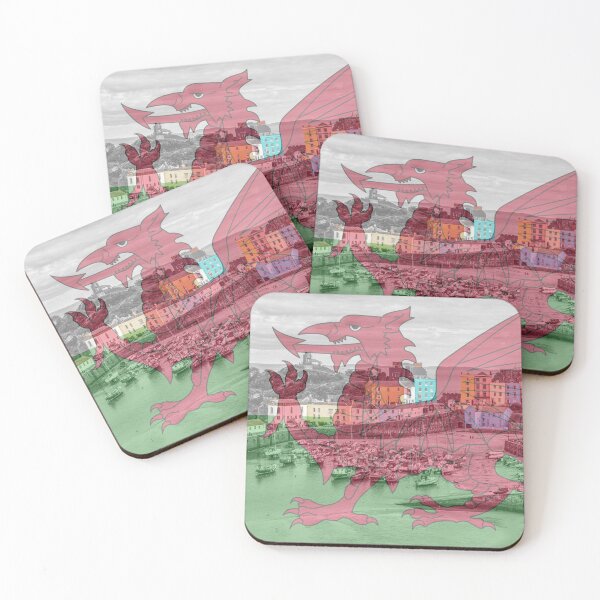 Item preview, Tenby Town Houses With Welsh Flag designed and sold by Paul Thompson Photography.
