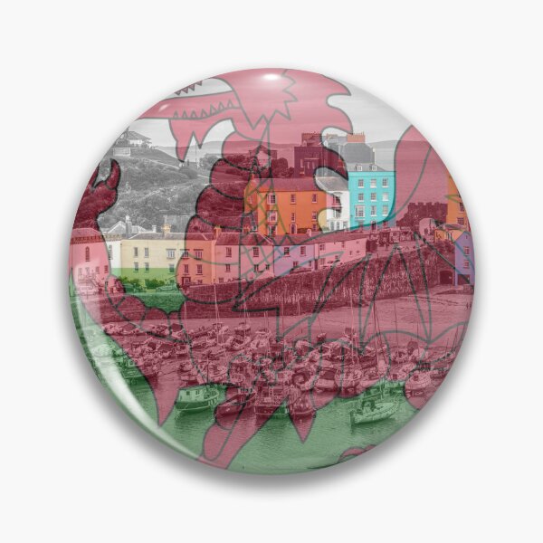 Item preview, Tenby Town Houses With Welsh Flag designed and sold by Paul Thompson Photography.