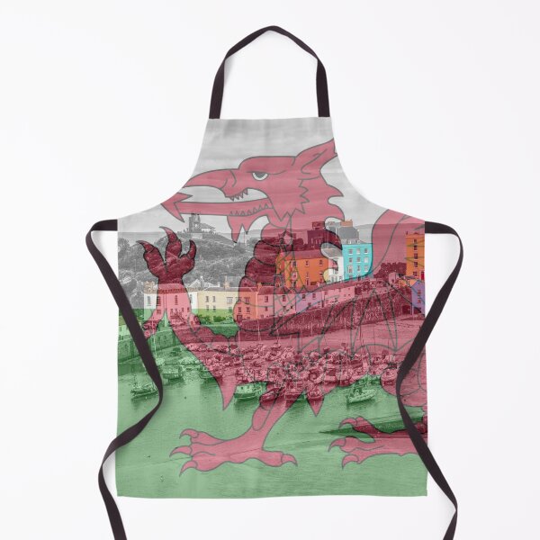 Item preview, Tenby Town Houses With Welsh Flag designed and sold by Paul Thompson Photography.