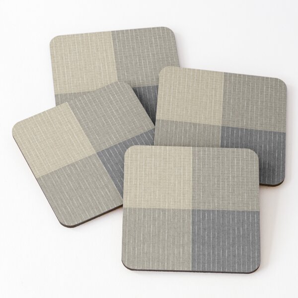Item preview, Textured beige, grey patchwork pattern. Monochrome beige checkered background.  designed and sold by marinaklykva.