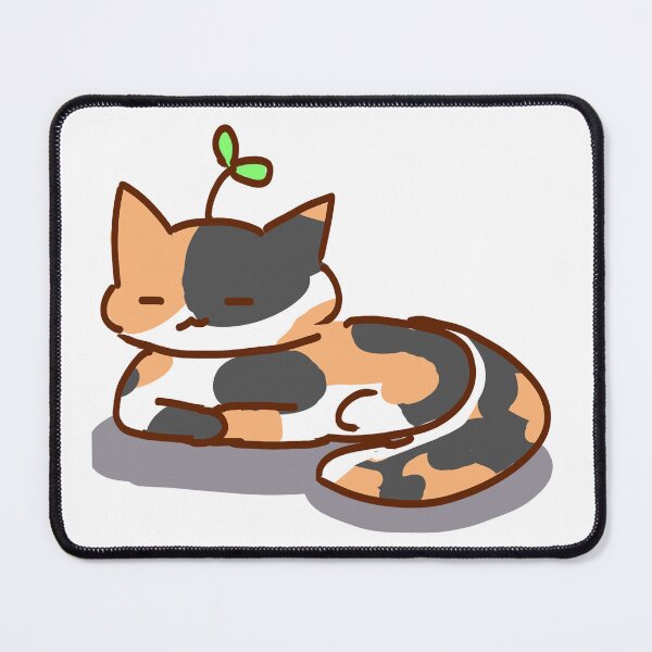 Item preview, cute calico cat with sprout on its head designed and sold by akariaikawa.