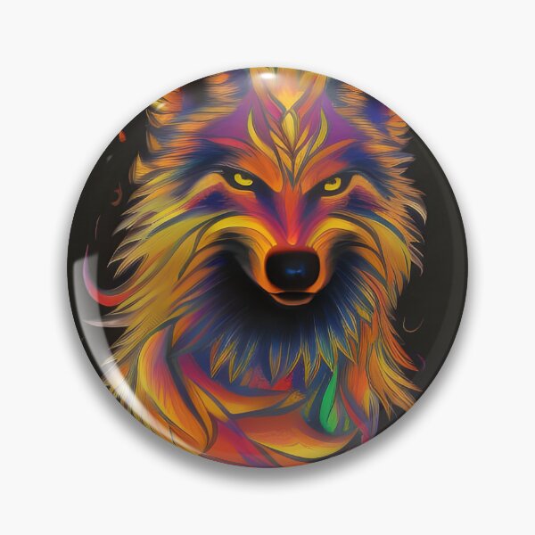Item preview, AI Generated Art, Fire Wolf Colourful Ink Drawing 11 designed and sold by ACC .