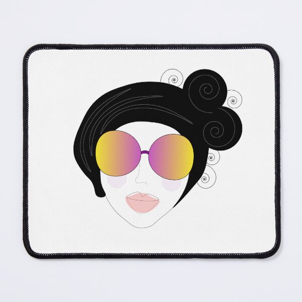 Item preview, woman face wearing colorful sunglasses designed and sold by SunGraphicArt.