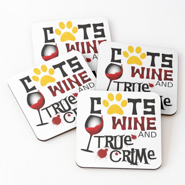 Item preview, Cats wine and true crime designed and sold by BlackCatArtBB.