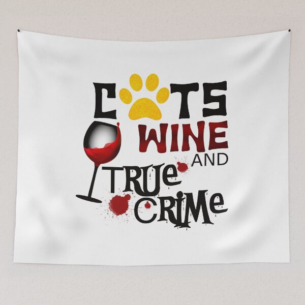 Item preview, Cats wine and true crime designed and sold by BlackCatArtBB.