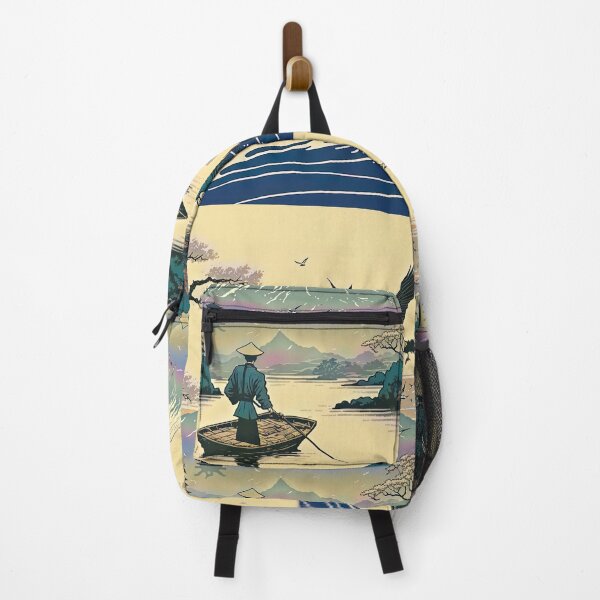 Item preview, Mount Fuji Fisherman, Japanese Woodblock Style designed and sold by loraleiffxi.