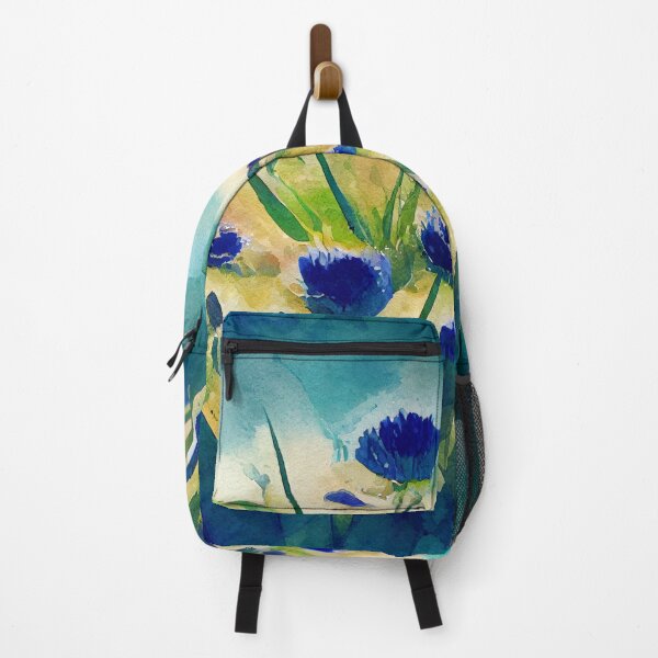 Item preview, Cornflower field in front of storm clouds in loose watercolor designed and sold by aricutcia.