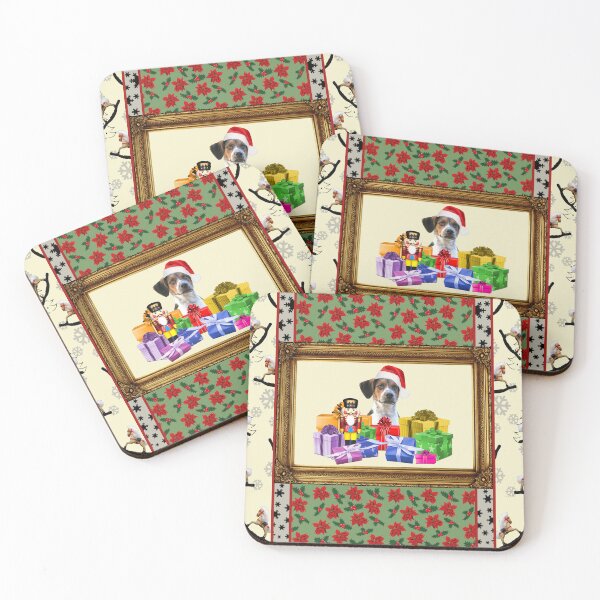 Item preview, Gold Baroque Frame Jack Russell Terrier Christmas Gifts - Christmas Passionate Flower pattern designed and sold by Move-Art.