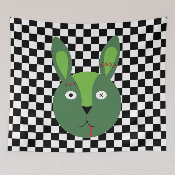 Item preview, Zombie Bunny Rabbit On Checkers designed and sold by ColorZoo.