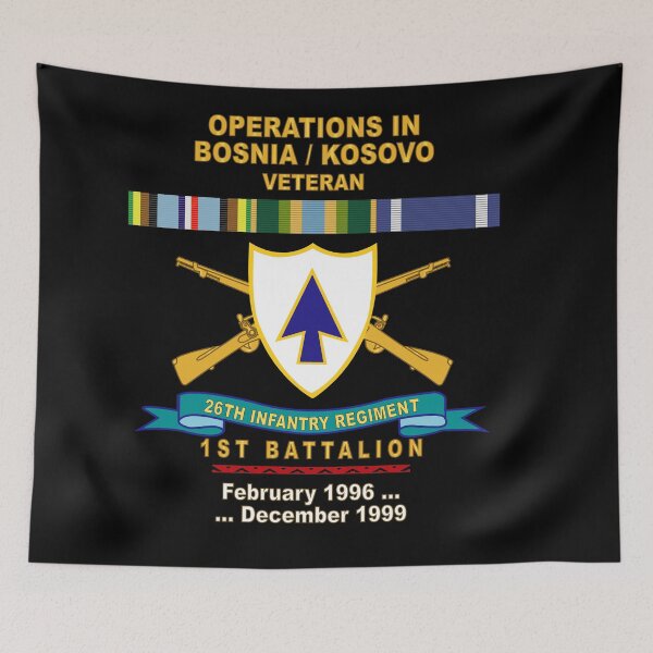 Item preview, Ejército - 26.º Regimiento de Infantería - DUI con Br - Cinta - TOP - 1.er Batallón con BOSNIA - KOSOVO SVC X 300 designed and sold by Military Insignia Products.