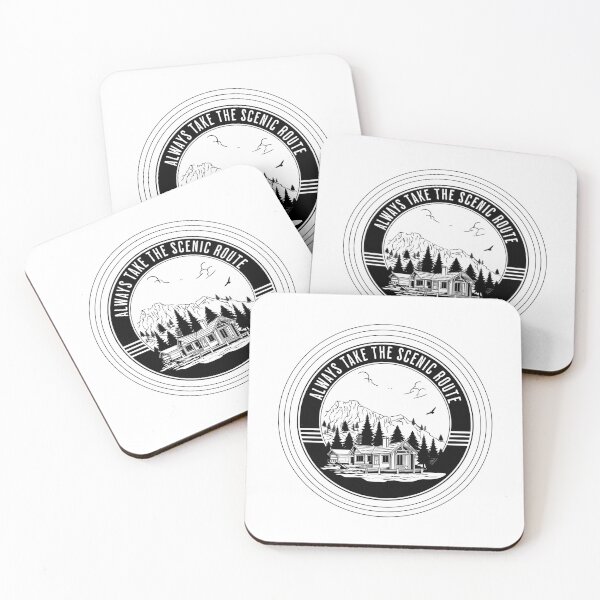 Item preview, Always Take The Scenic Route Forest Camping Travel Adventure Wild designed and sold by Natalia Pogribna.