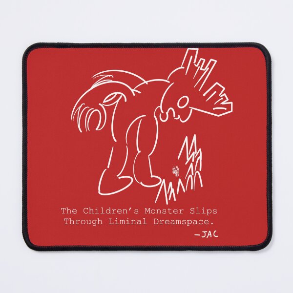 Item preview, Dream Monster Stares at Campfire White Sketch and Text - Mythical designed and sold by jolabrese.