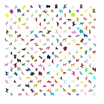 Artwork thumbnail, Abstract Multi Color Dog Pattern by Pixel4Art