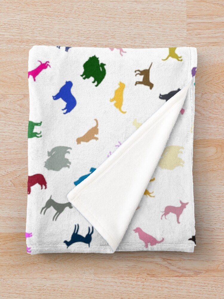 Thumbnail 3 of 6, Throw Blanket, Abstract Multi Color Dog Pattern designed and sold by Pixel4Art.