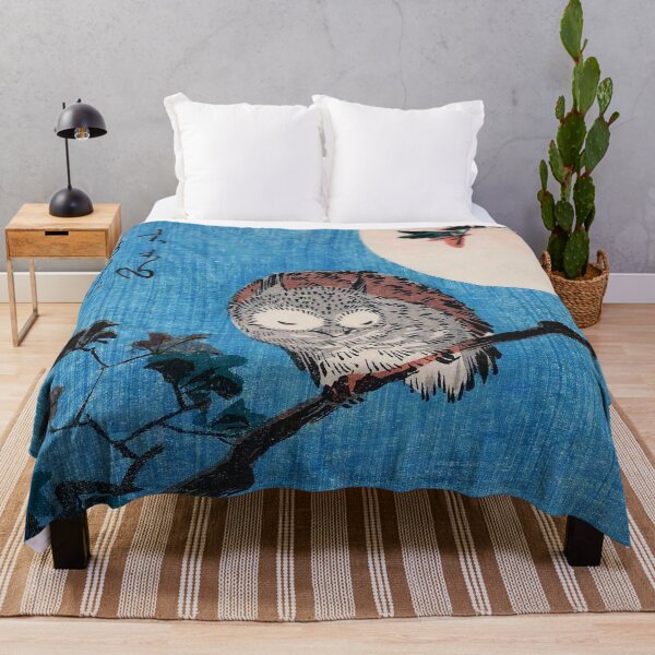 Item preview, Small Horned Owl on Maple Branch under Full Moon, by Utagawa Hiroshige designed and sold by TeeARTHY.