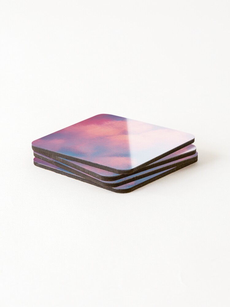 Thumbnail 4 of 5, Coasters (Set of 4), Pink clouds designed and sold by Rixxi.