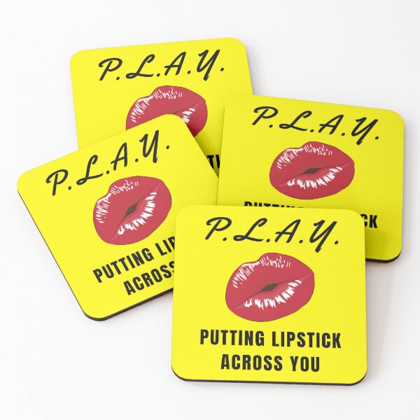 Item preview, Alluring Romantic Kissing Lips Acronym For PLAY | Putting Lipstick Across You (Yellow) | Acronym designed and sold by ACRONYMSONLY.