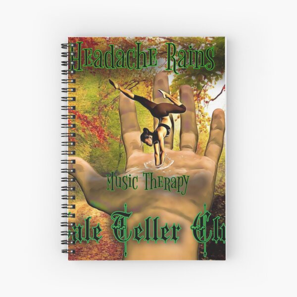 Music Therapy Tale Teller Club Record Cover Art by iServalan CDM Music Track Spiral Notebook