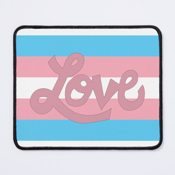 Item preview, Transgender pride flag with pink Love text designed and sold by AngelDawnDesign.