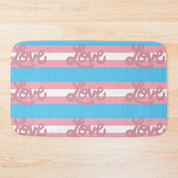 Item preview, Transgender pride flag with pink Love text designed and sold by AngelDawnDesign.