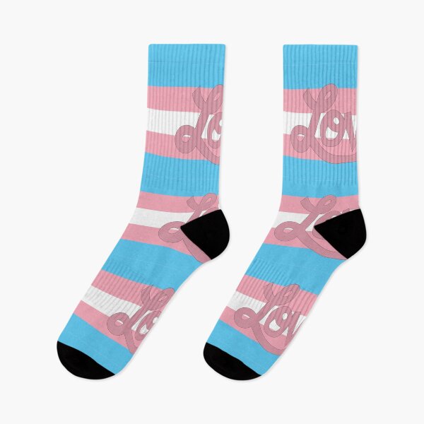 Item preview, Transgender pride flag with pink Love text designed and sold by AngelDawnDesign.