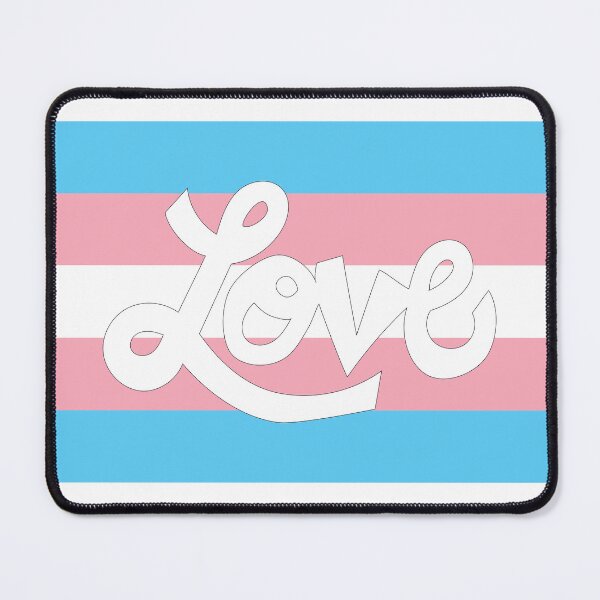 Item preview, Transgender pride flag with white Love text designed and sold by AngelDawnDesign.