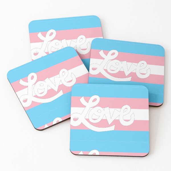 Item preview, Transgender pride flag with white Love text designed and sold by AngelDawnDesign.
