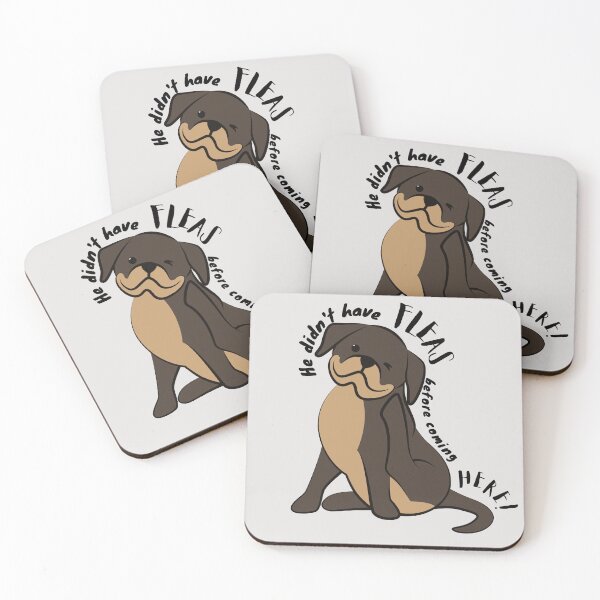 Item preview, He didnt have FLEAS before coming here! - Funny quote, dog with fleas, Calming meds, Funny veterinary sticker, Veterinary Day Gift Idea, Vet Nurses, Vet Techs designed and sold by Verubi.