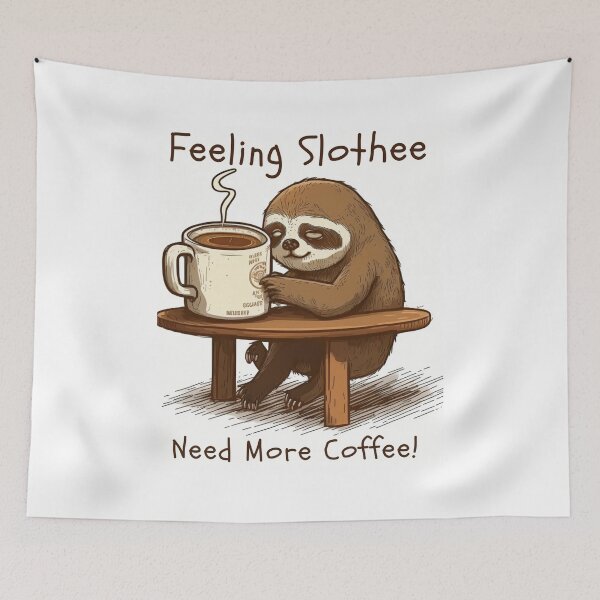 Item preview, Feeling Slothee Need More Coffee designed and sold by TheBaconStudio.