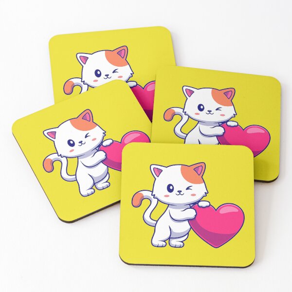 Item preview, Adorable kitty holding a heart designed and sold by Right-Fit27.
