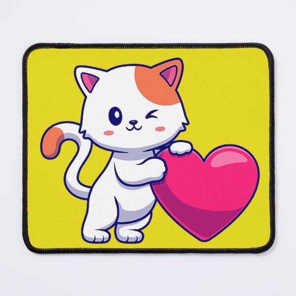 Item preview, Adorable kitty holding a heart designed and sold by Right-Fit27.