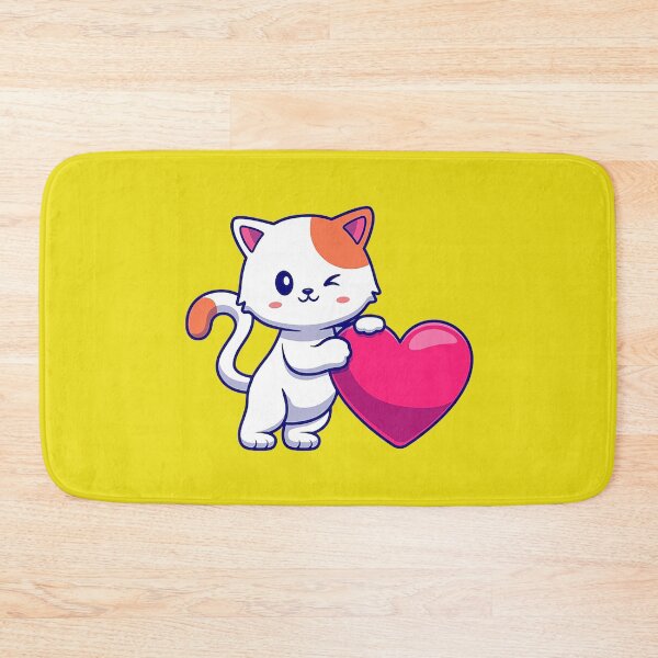 Item preview, Adorable kitty holding a heart designed and sold by Right-Fit27.