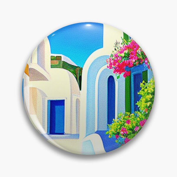 Item preview, Santorini Street 1 - Throw Pillows and Prints.  designed and sold by ScatterHub.