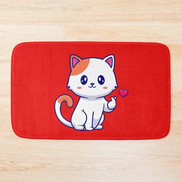 Item preview, Adorable kitty holding a heart designed and sold by Right-Fit27.