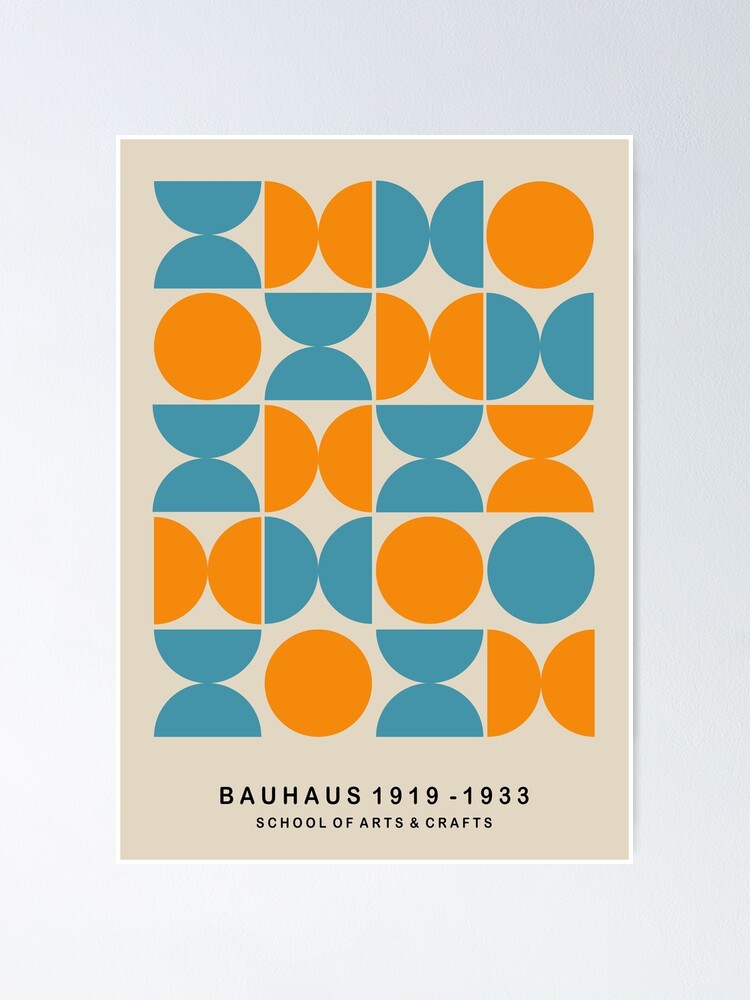Blue & Orange Bauhaus Poster | Poster
