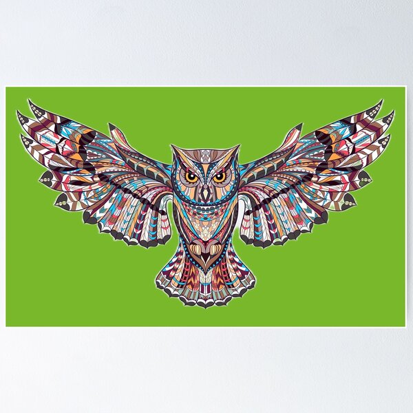 Item preview, Flying colored owl for bird and owl lovers designed and sold by S888.