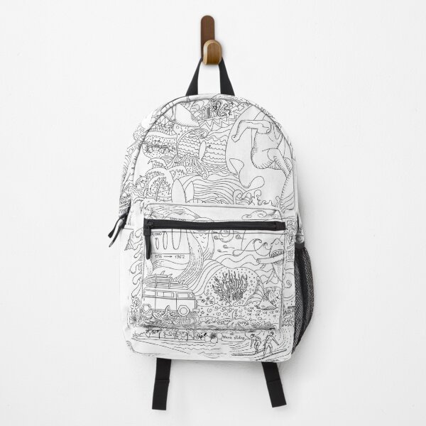 Item preview, Doodle art drawing of surfing history designed and sold by evk-art.