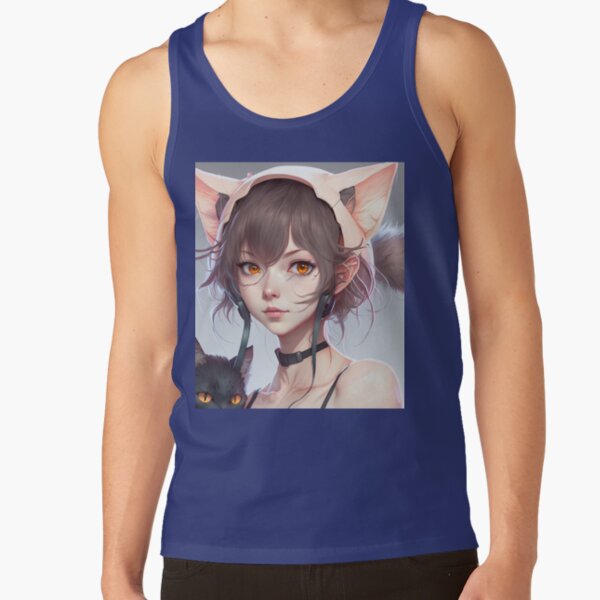 Genetically Engineered Catgirls For Domestic Ownership! T Shirt Diy Cotton  Big Size S-6xl Cat Girl Catgirl Cute Blue Ears Cat - T-shirts - AliExpress