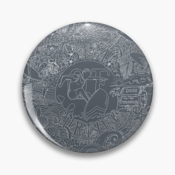 Item preview, Doodle line art drawing of surfing history - white line designed and sold by evk-art.