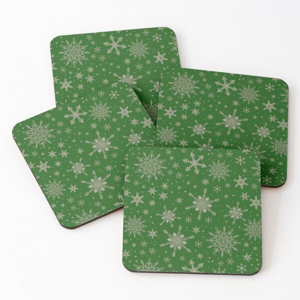 Item preview, Beige snowflakes Christmas Pattern / Green Background designed and sold by AgnieshkaSiwek.