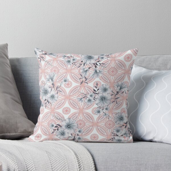 Item preview, Hand Painted Floral Tiles with Circular Weld Pattern. designed and sold by DESIGNDECOR.