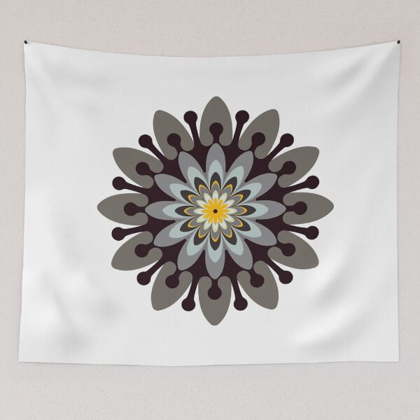 Item preview, Single flower pattern black white designed and sold by Bakkia.