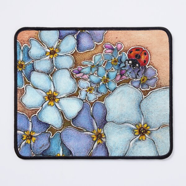 Item preview, Forget-me-nots and Ladybug designed and sold by Mindy Stephens.