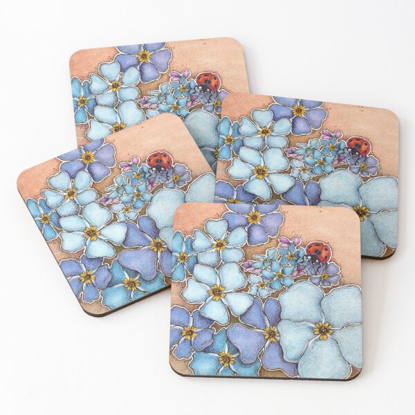 Item preview, Forget-me-nots and Ladybug designed and sold by Mindy Stephens.