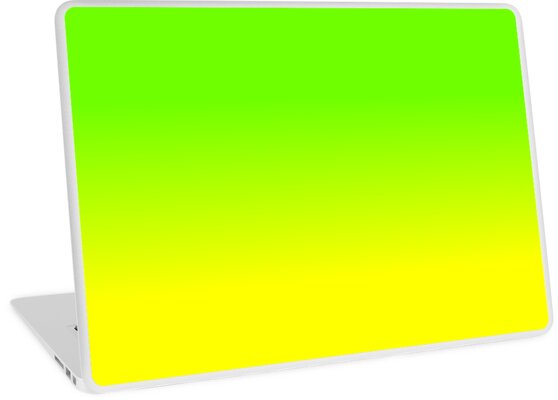 neon green and neon yellow ombré shade color fade laptop skins by
