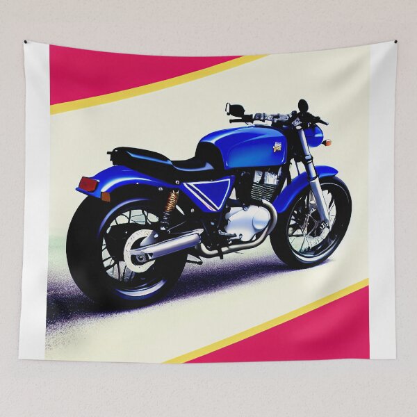 Item preview, Vintage Classic Blue Motorcycle Poster designed and sold by BAYFAIRE.
